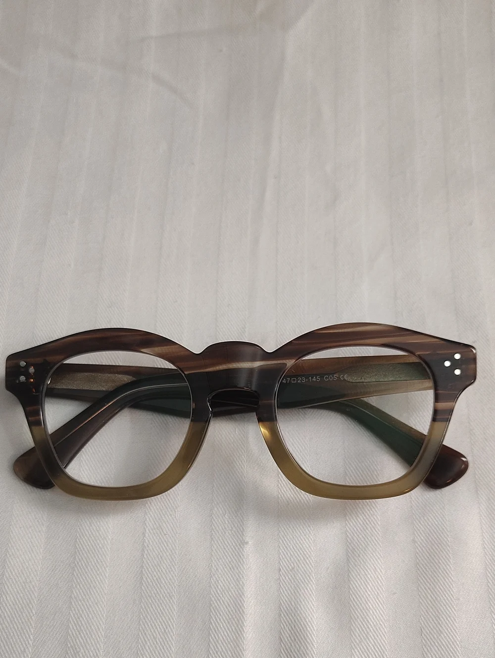 Executive Academia Chunky Green/Tortoise Keyhose Nose Oversized Optical Glasses